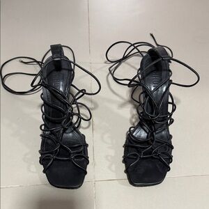 SCHUTZ Black Lace-Up Heels